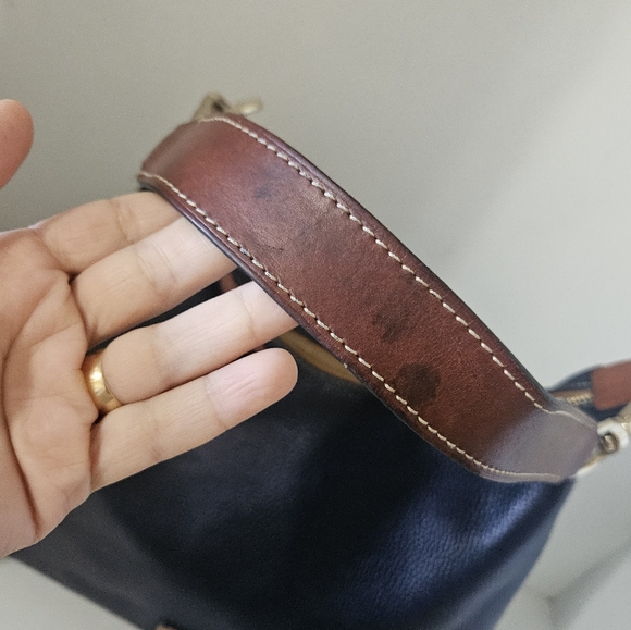 Dooney and bourke Blue navy Pebbled Leather Tote Bag - Picture 8 of 11